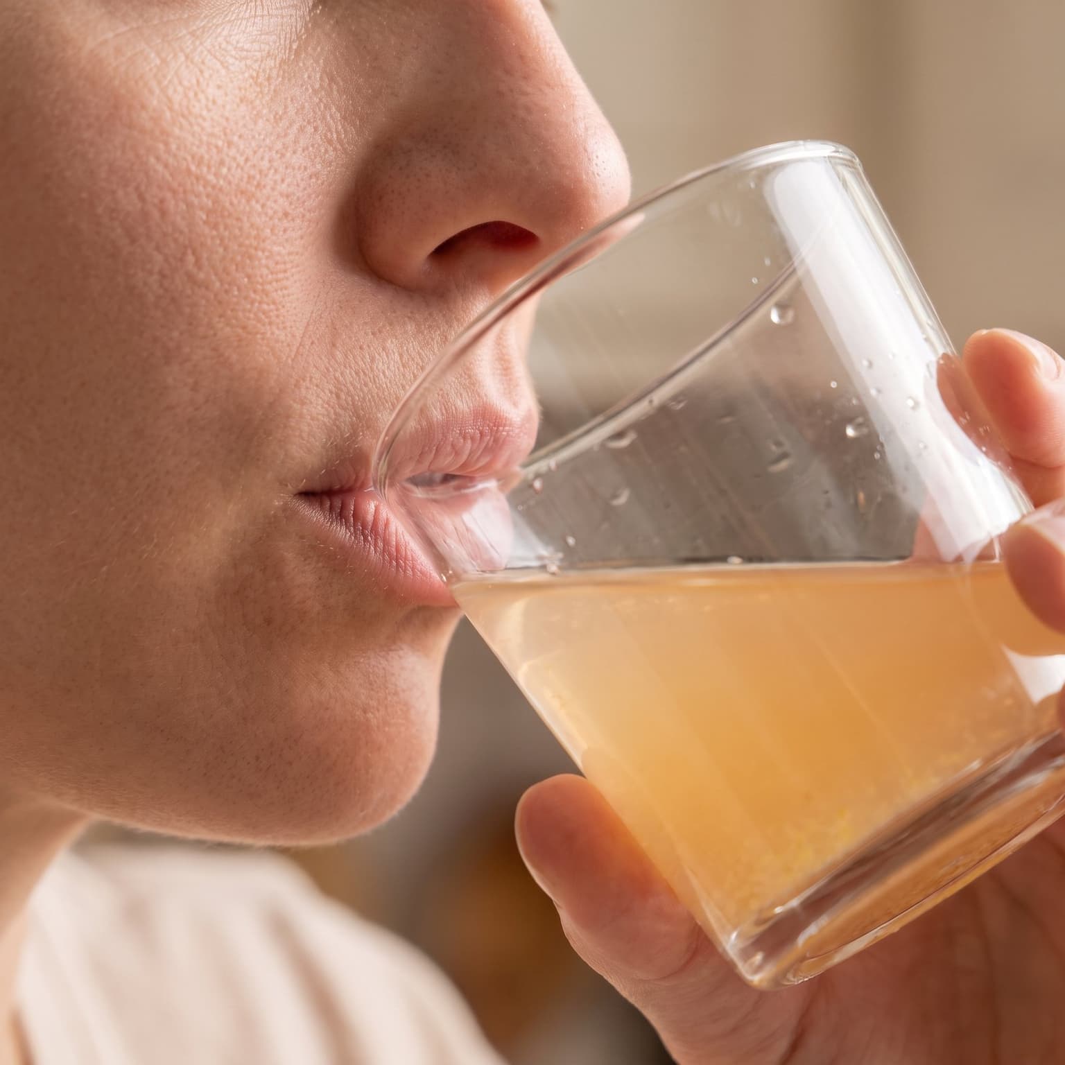 Drinking the glass straight after exercise