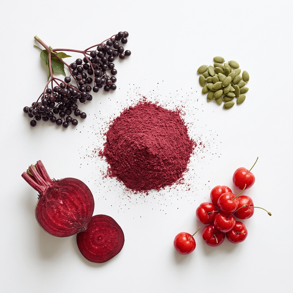 Immunity color sources: beet, elderberry & acerola